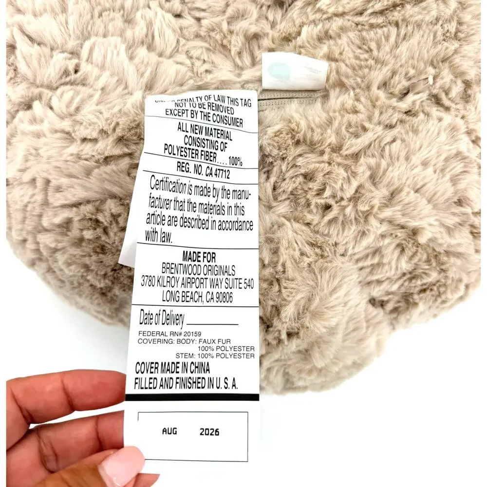 NWT VIRAL TIK TOK COSTCO FUZZY PLUSH PUMPKIN PILLOW TAN 12x14